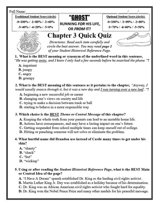 Ghost Novel Study Unit – sample page 3