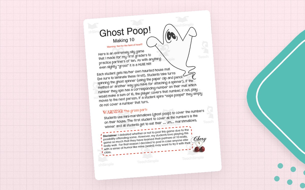 Ghost Poop Making 10 Math Game preview