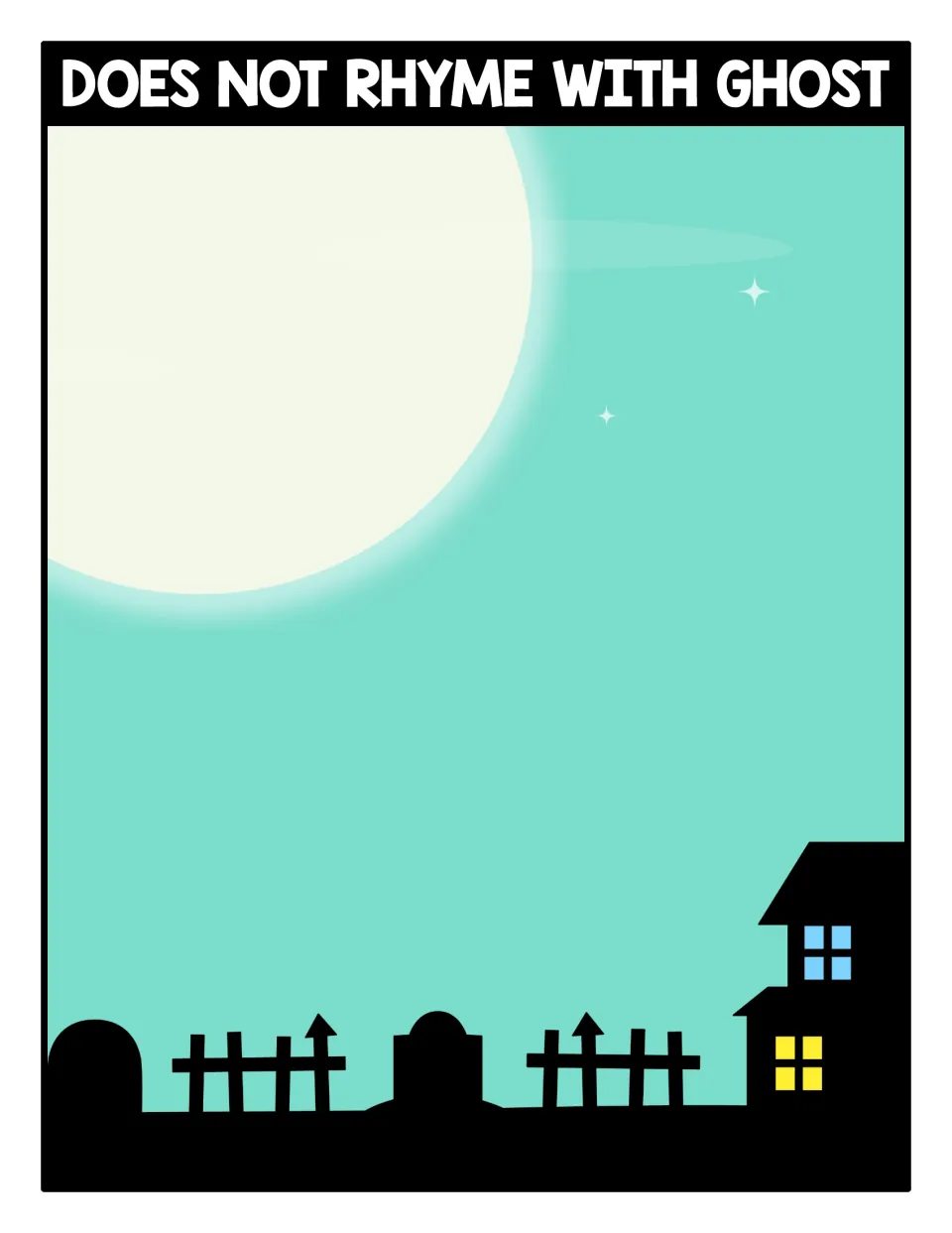 Does not rhyme with ghost sorting mat: the matching night scene where students place picture cards that do not rhyme