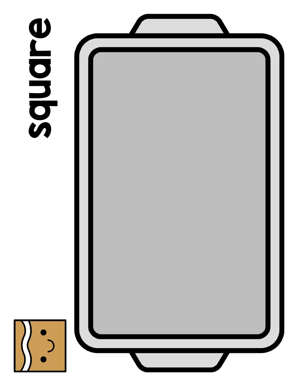 Square sorting mat: students match square gingerbread cookies to the model and set them on the tray labeled square