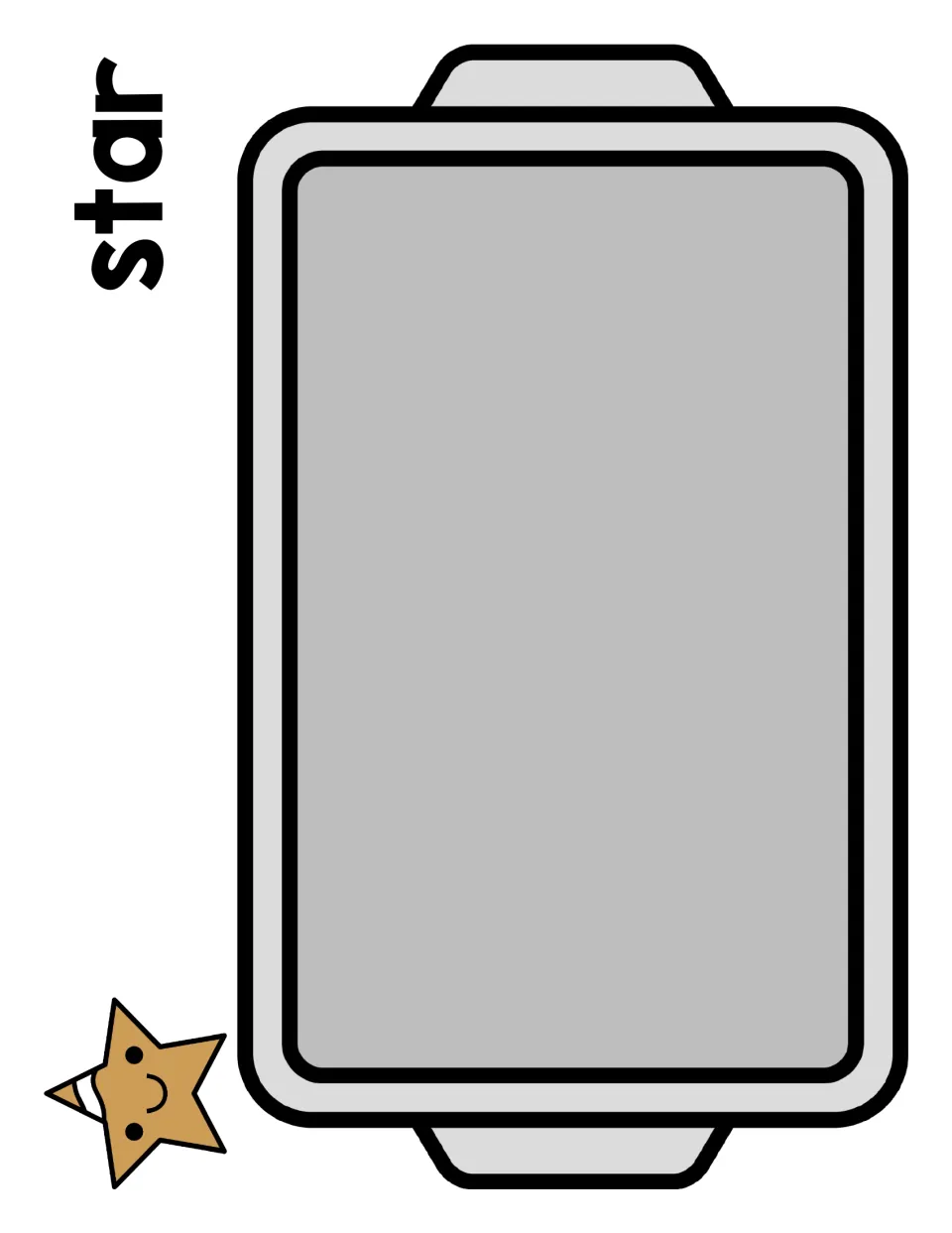 Star sorting mat: students find star-shaped gingerbread cookies and sort them onto the baking tray labeled star