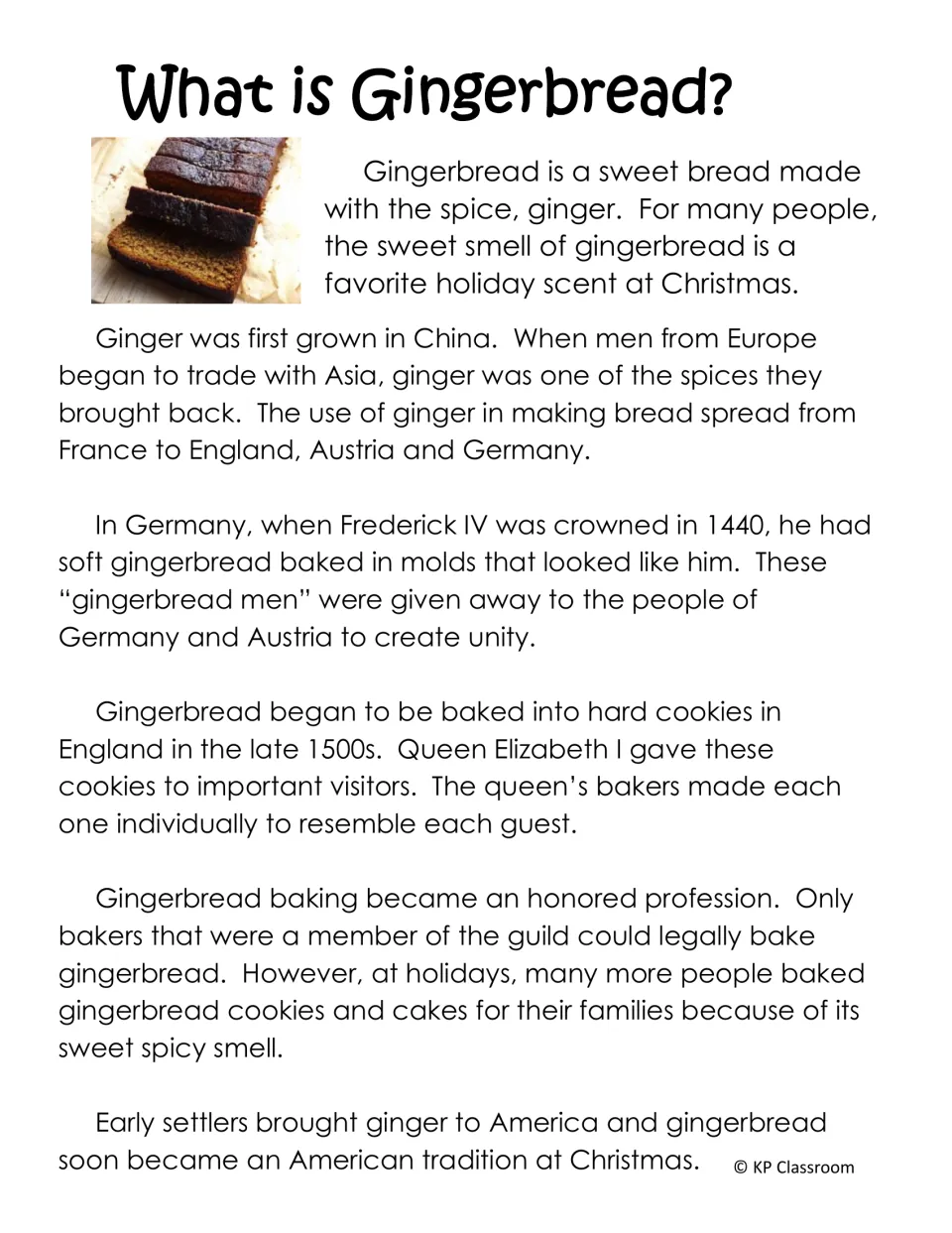 What is Gingerbread? longer passage adding Frederick IV's 1440 crowning, late-1500s England and the bakers' guild