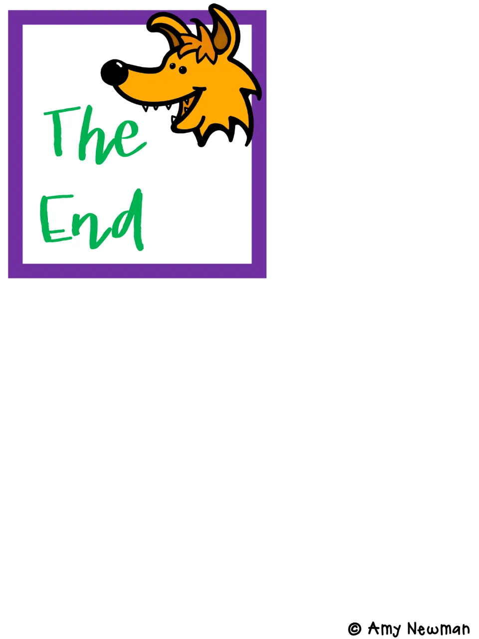 The End card showing the grinning fox from the folktale, the final piece placed at the end of the story sequence path
