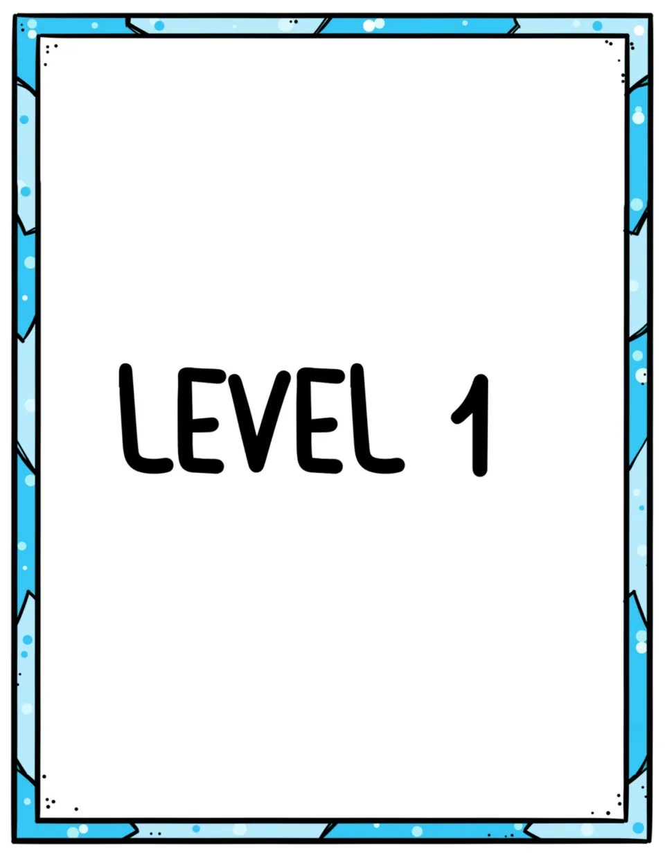 Level 1 divider page marking the start of the first set of gingerbread emotion posters, with no other content shown