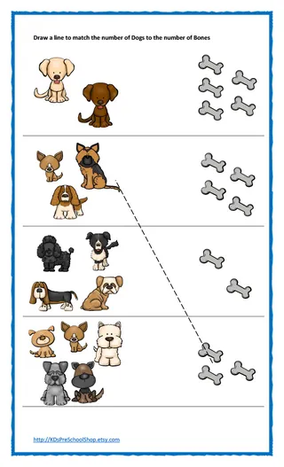 Dog Math Worksheets - Give a Dog a Bone Counting Activities – sample page 2