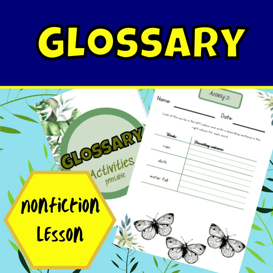 Glossary worksheets – cover