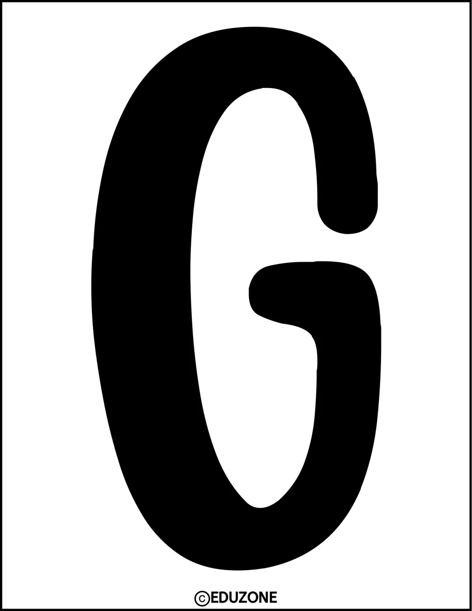 Display letter G in solid black, a printable letter for the Christmas bulletin board and door decor kit