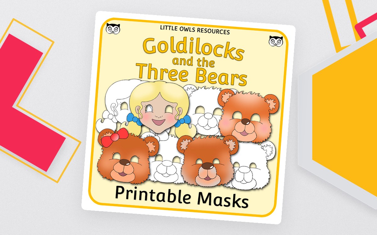 Goldilocks and the Three Bears printable-masks cover.