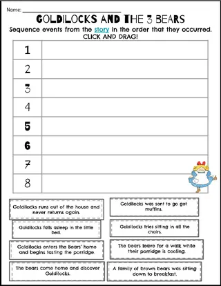 Goldilocks and the Three Bears – Sequencing Activity – preview 1