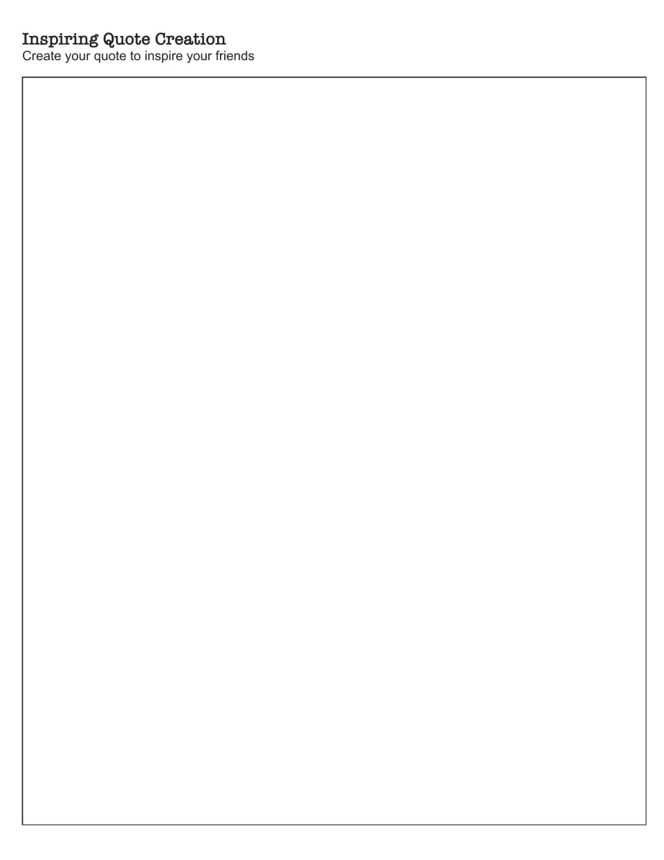 Inspiring Quote Creation: students write and decorate their own motivational sports quote to inspire friends