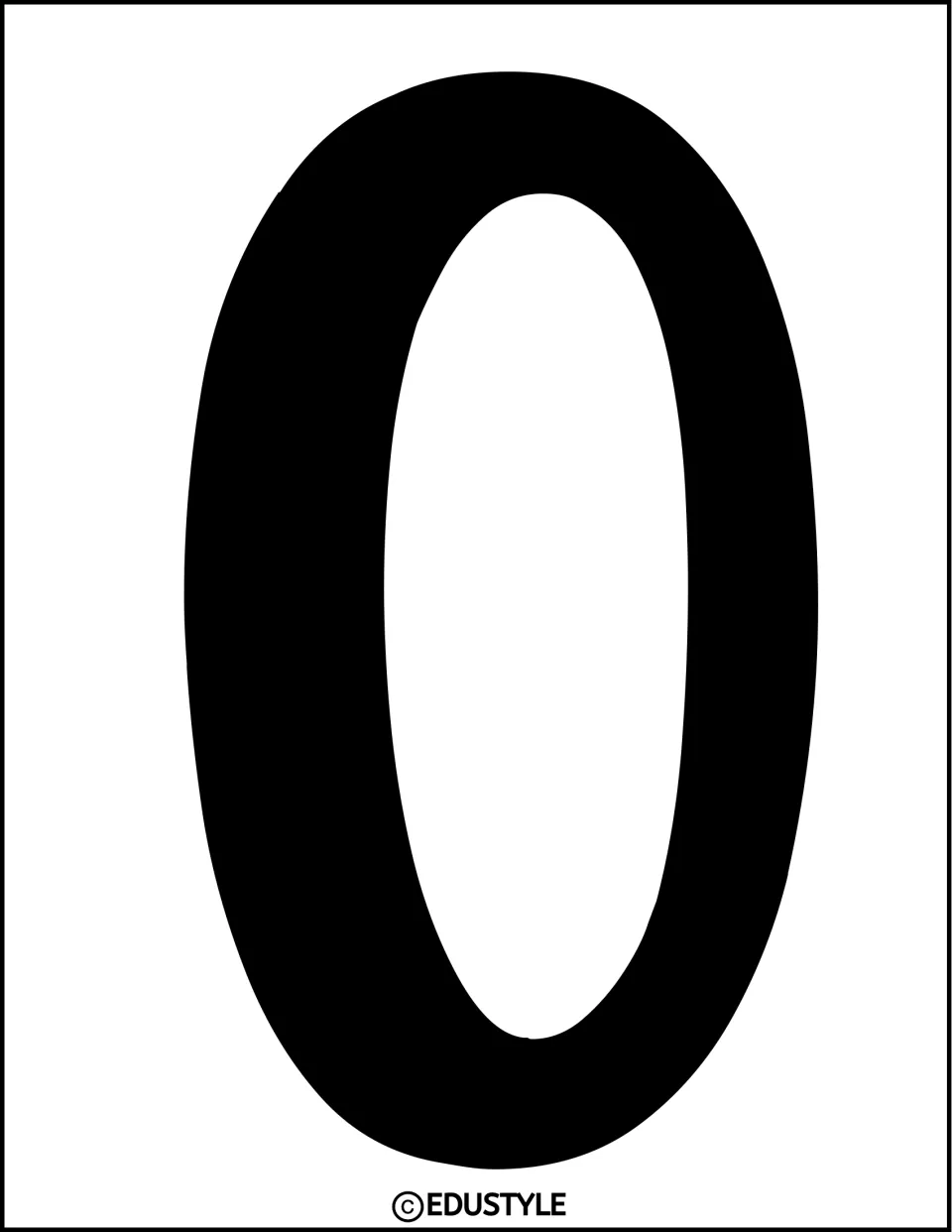 Solid black uppercase O, a display letter for the kit's end-of-year bulletin board or classroom door decor
