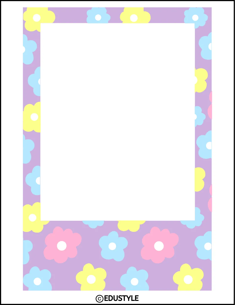 Printable photo frame on page 130, the larger version of a paired design for the end-of-year photo display