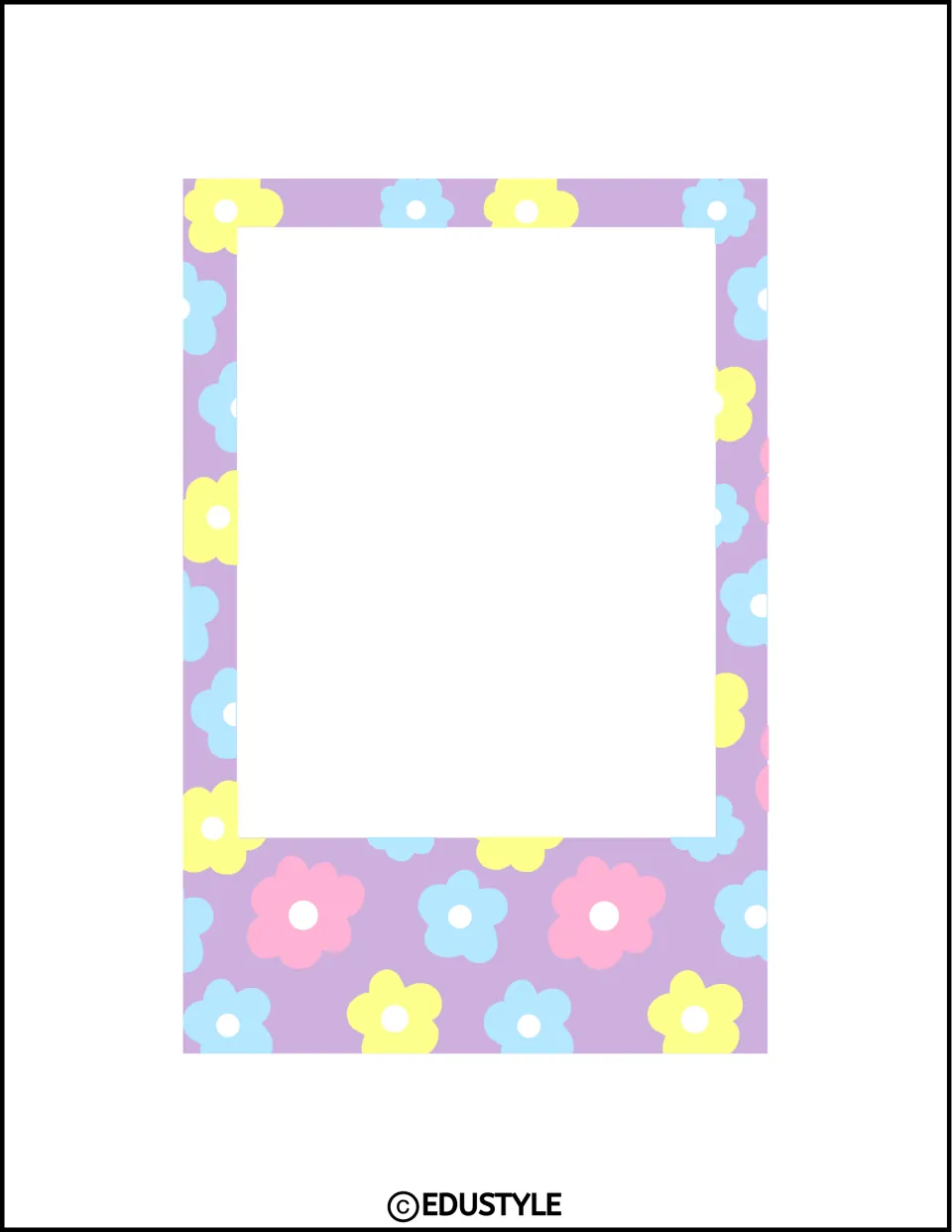 Printable photo frame on page 131, the smaller version of a paired design for the end-of-year photo display