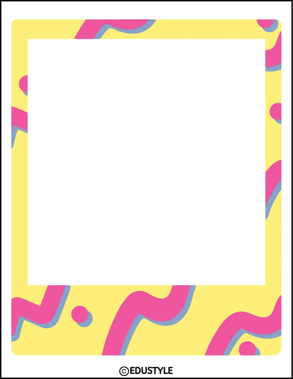 Printable photo frame on page 132, the larger version of a paired design for the end-of-year photo display