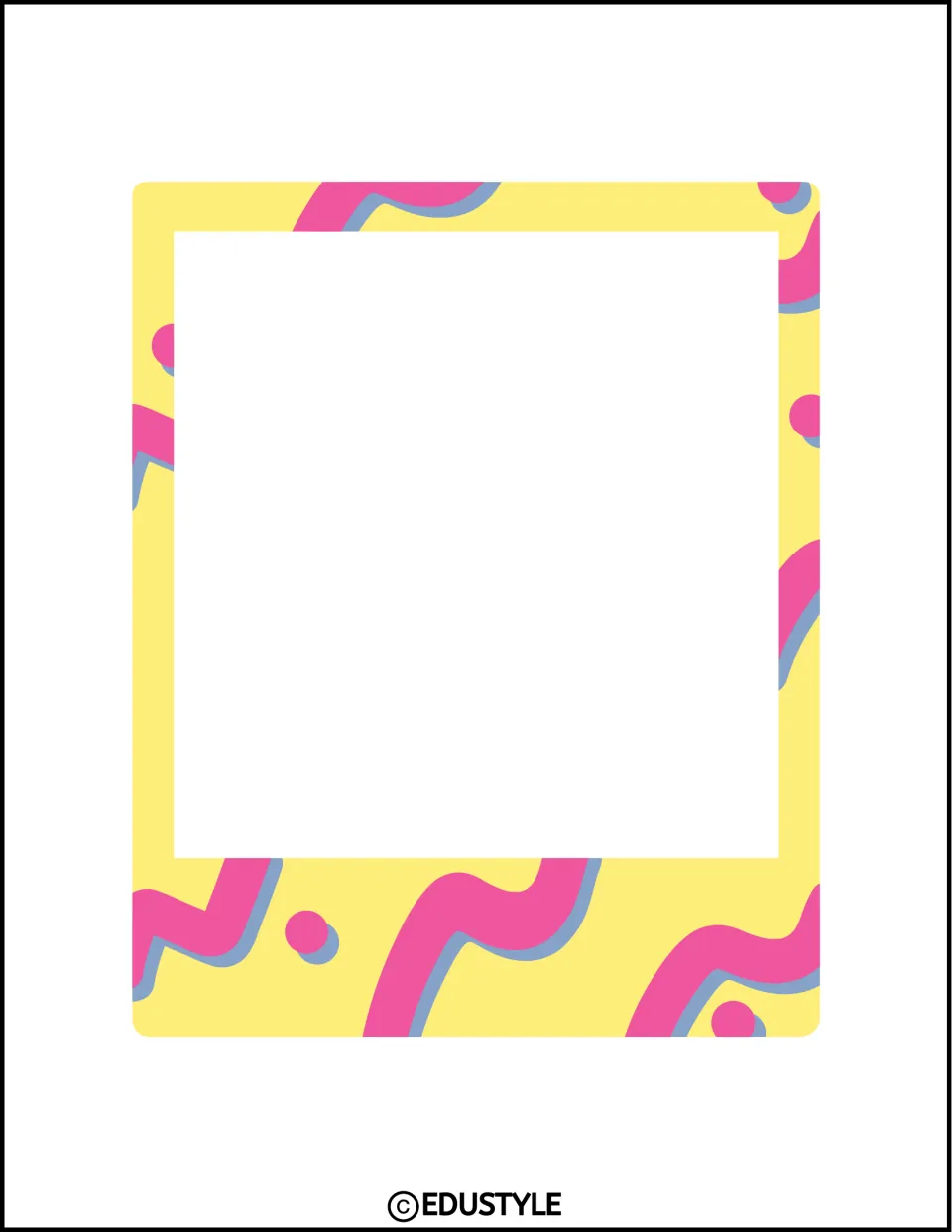 Printable photo frame on page 133, the smaller version of a paired design for the end-of-year photo display