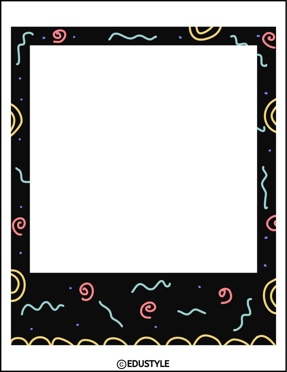 Printable photo frame on page 134, the larger version of a paired design for the end-of-year photo display