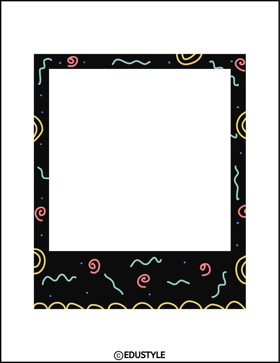 Printable photo frame on page 135, the smaller version of a paired design for the end-of-year photo display