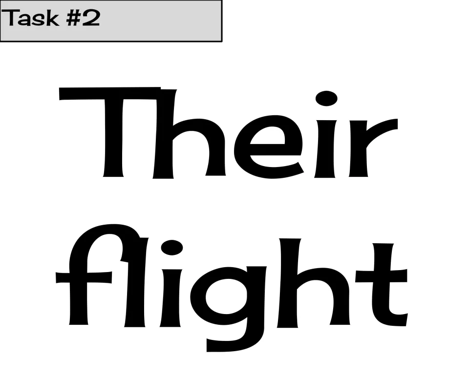 Grammar task 2 opening phrase "Their flight" begins a sentence continued on the following word-and-phrase pages.