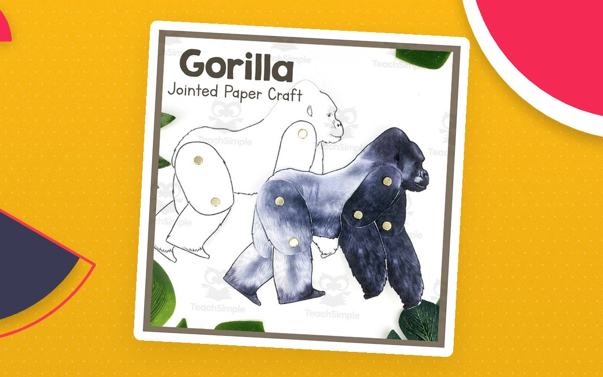Gorilla Jointed Paper Craft – Articulated Animal Art preview