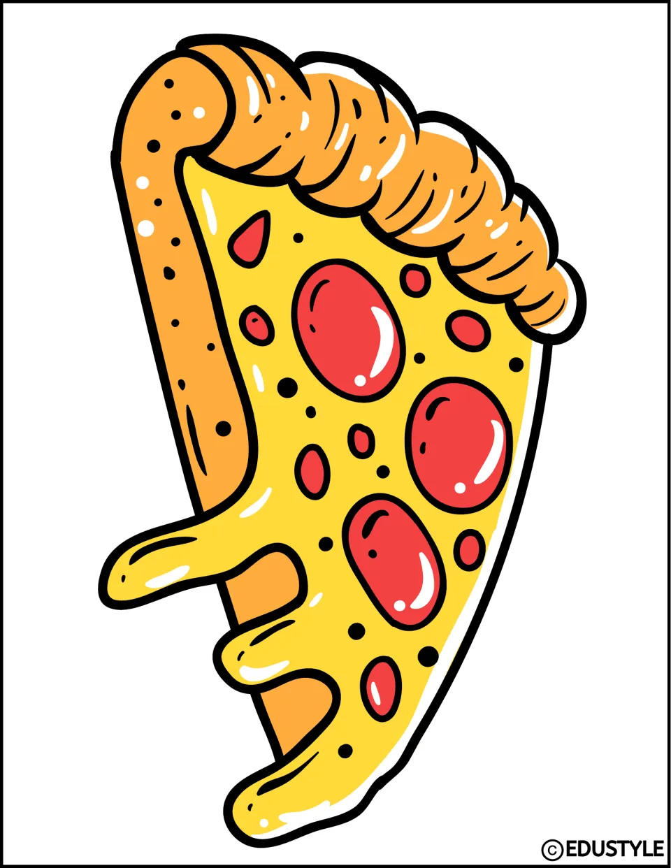 Tall pizza-slice decoration for the bulletin board and door kit, with pepperoni and cheese dripping to the left