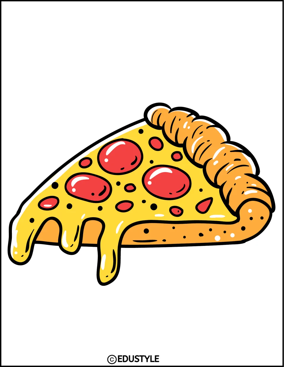 Pizza-slice decoration for the bulletin board and door kit, with pepperoni, dripping cheese, and a left-facing tip