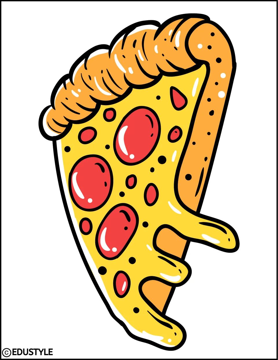 Tall pizza-slice decoration for the bulletin board and door kit, with pepperoni and cheese dripping to the right