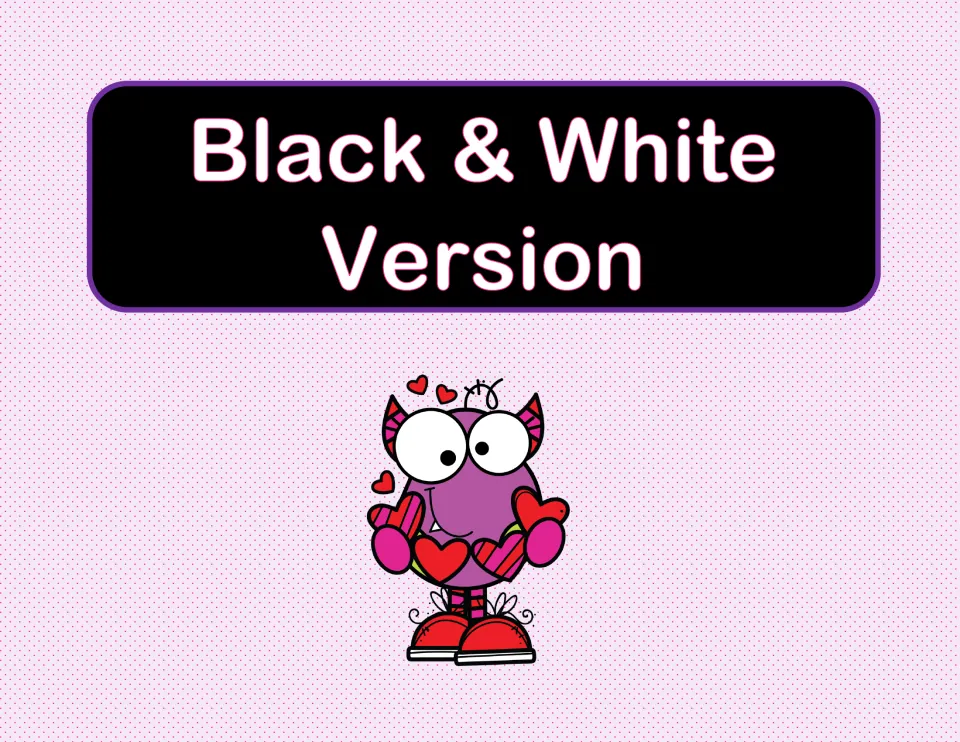Section divider labeled “Black & White Version” introduces the second version of the 20 math task cards