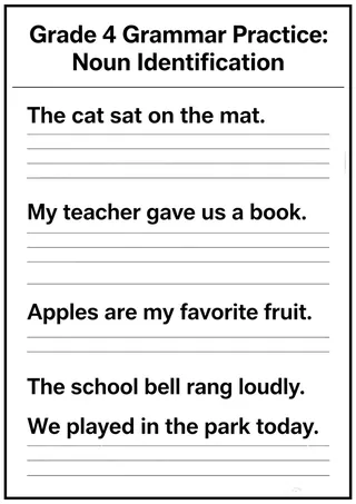 Grade 4 Grammar Review Packet | Back to School Worksheets – sample page 4