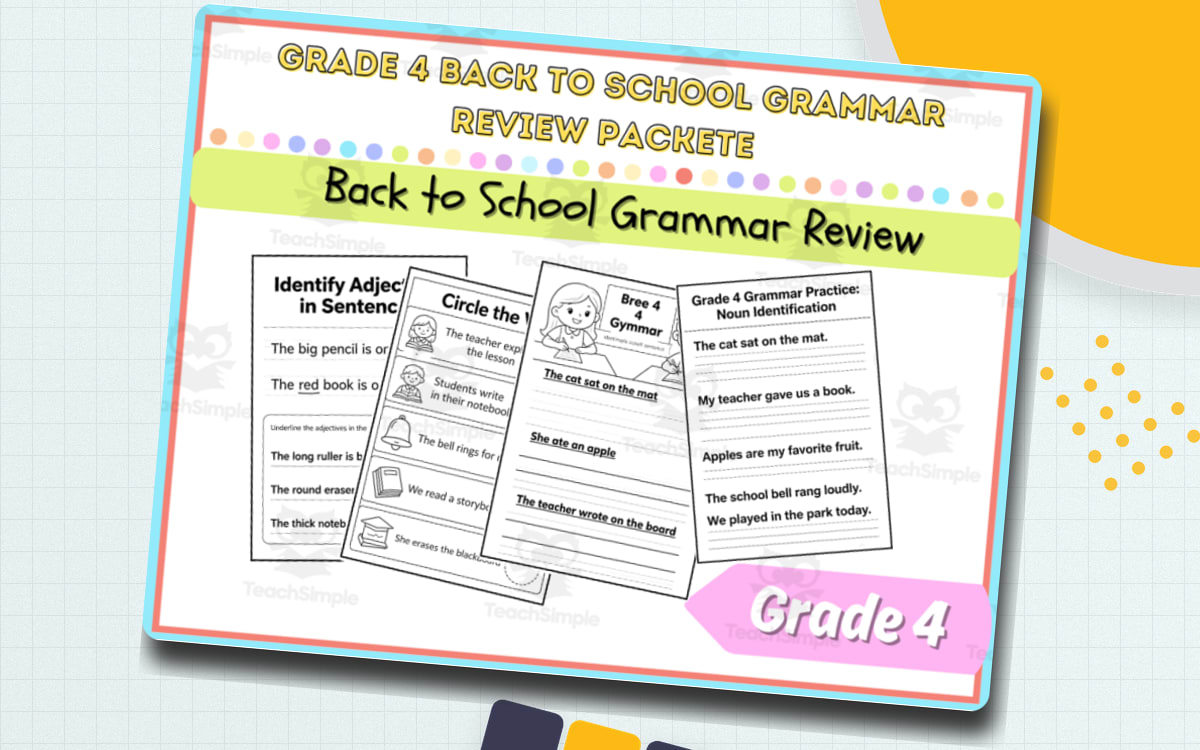 Grade 4 Grammar Review Packet | Back to School Worksheets preview: Complete-sentence identification