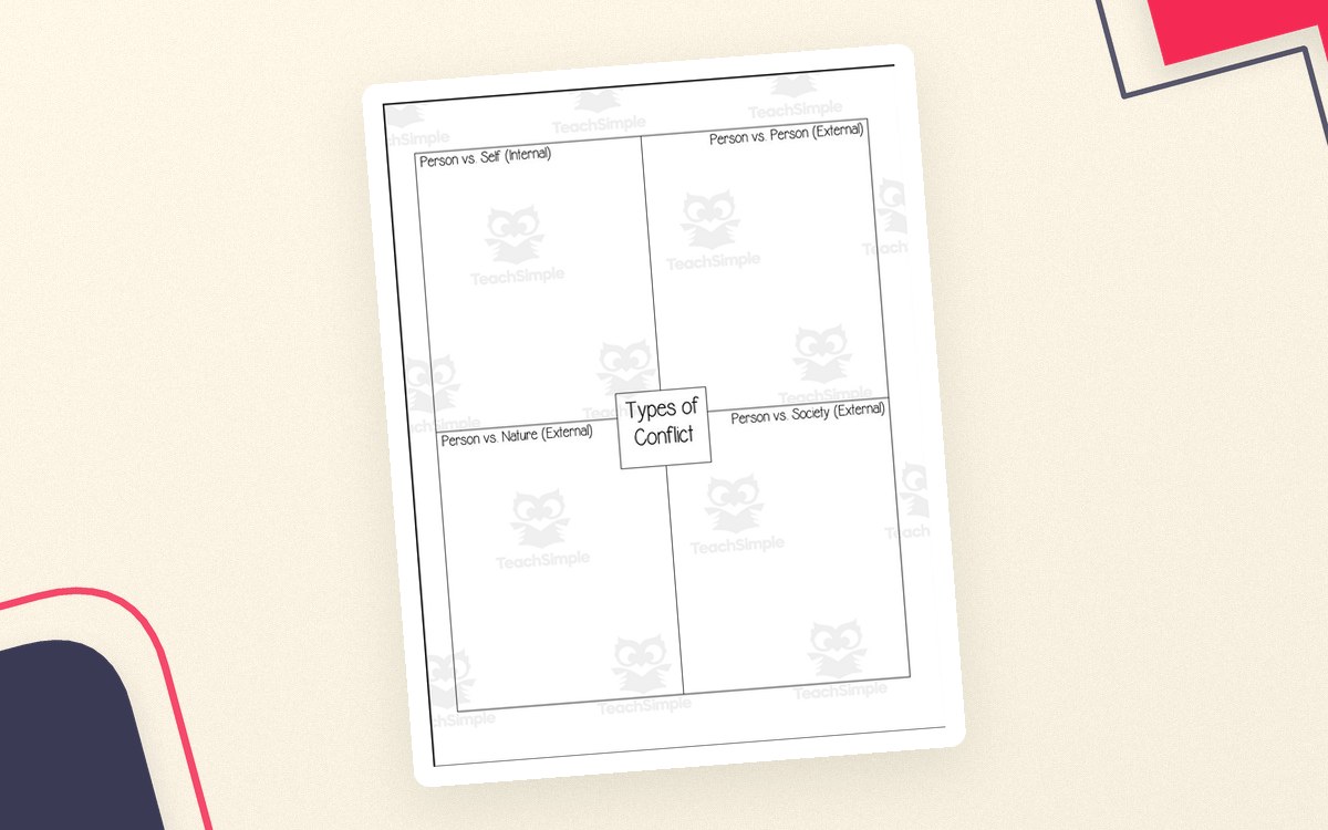 Graphic Organizer: Conflict worksheet preview.