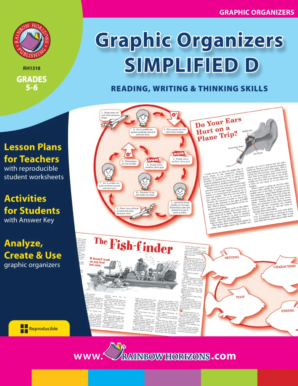 Graphic Organizers Simplified D cover, grades 5-6: lesson plans, student activities with answer key and sample organizers