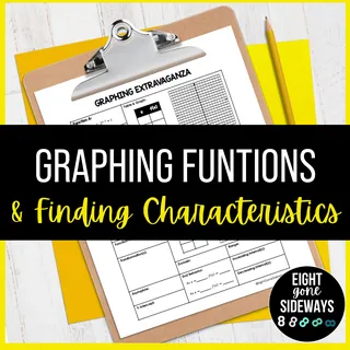 Graphing Functions - Finding Characteristics - Worksheet – cover