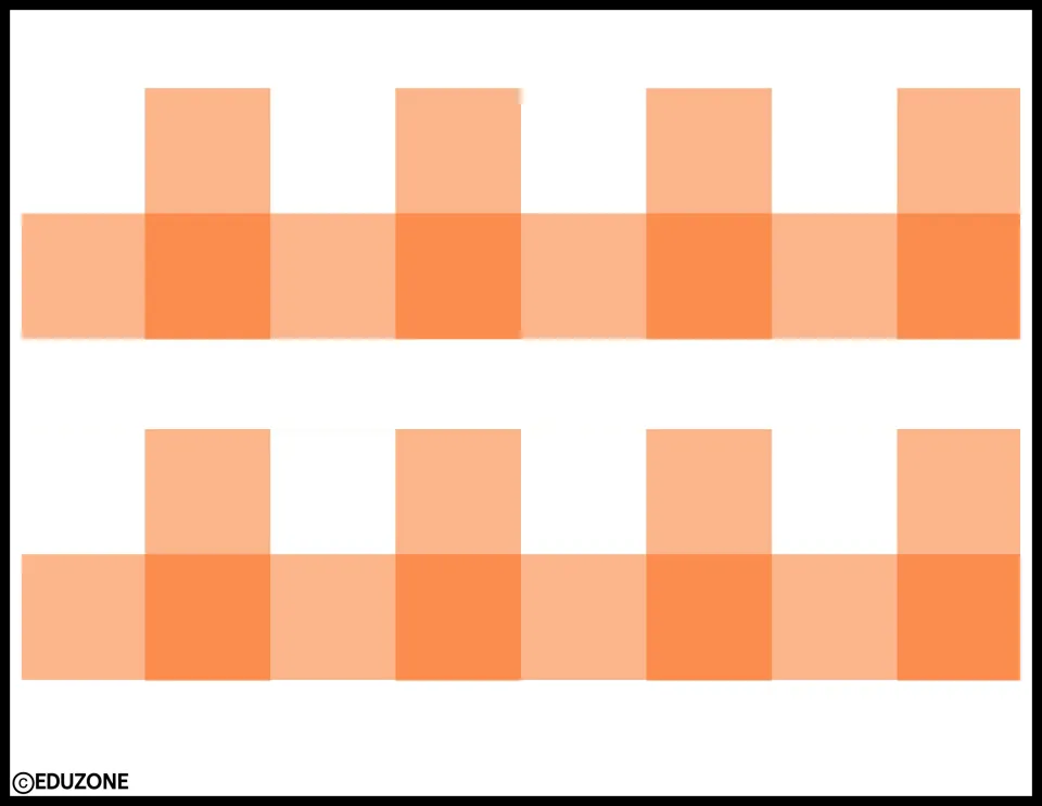 Thanksgiving bulletin board trim: two printable strips of light and dark orange checkered squares to cut out and join