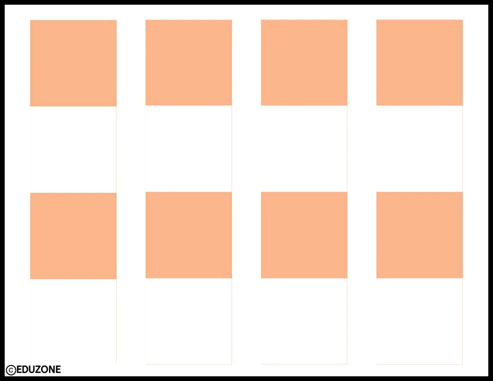Fall classroom decor: four upright strips of alternating peach and white squares to cut out for edging a door frame