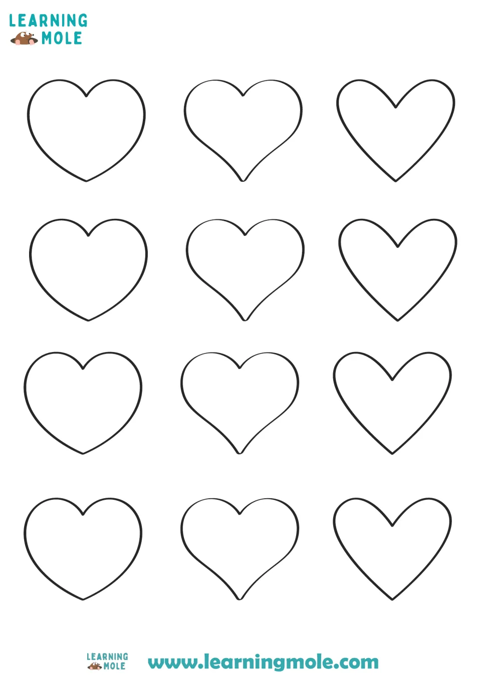 Cut-out pieces: 12 blank heart outlines for students to write a gratitude note on, colour in and glue onto the jar