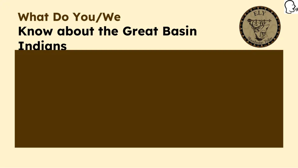 Prior knowledge slide asks what students know about Great Basin Indians and provides space for responses