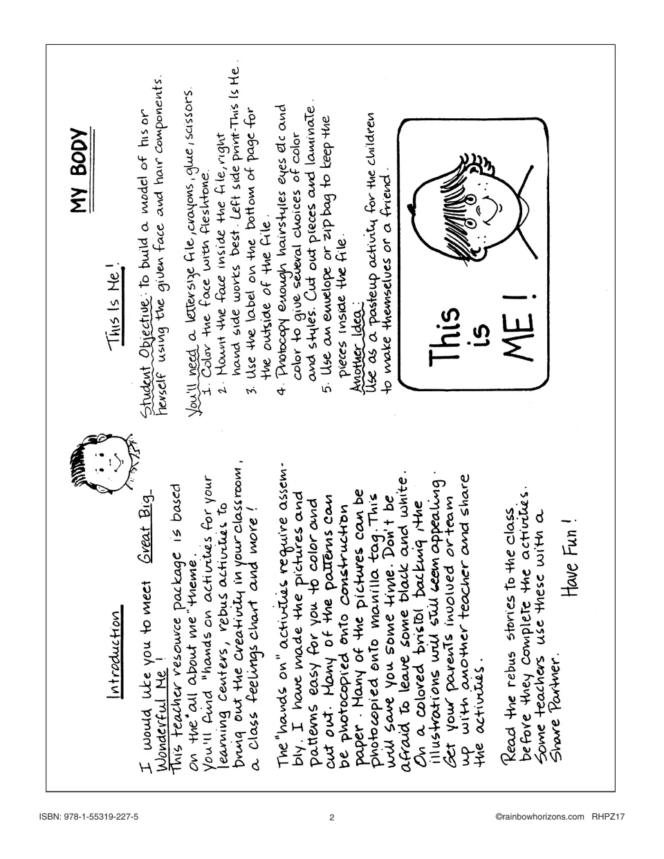 Introduction to the 'all about me' kit and teacher steps for the 'This Is Me!' face-and-hair center