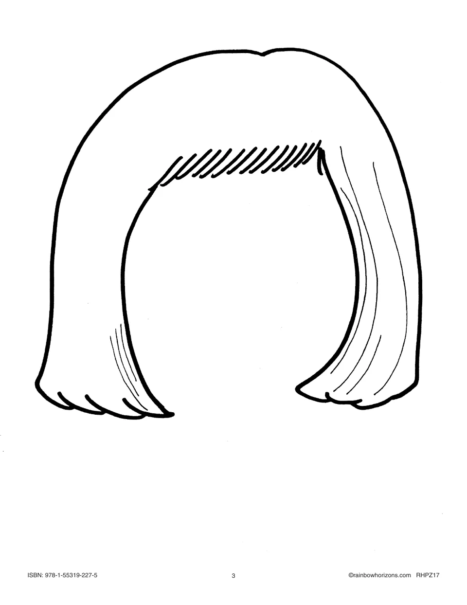 'This Is Me!' cut-out piece: a chin-length bob hairstyle to color and place on the student's face