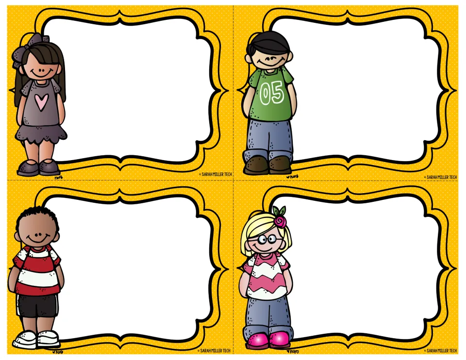 Four blank task cards with the cartoon kids, left empty for writing extra Depression-era questions