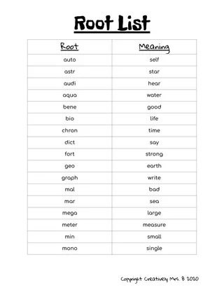 Greek & Latin Roots – Poster Project Review – sample page 2