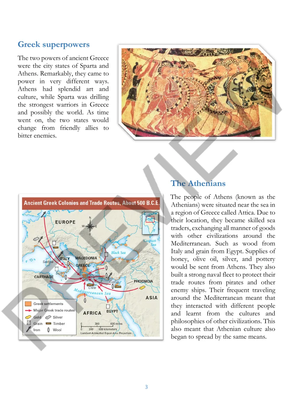 Greek superpowers and the Athenians: reading on Athens as a sea-trading power, with a map of colonies and trade routes
