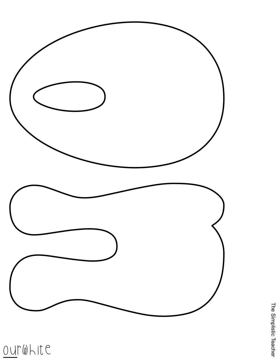 Cut-out letters O and U complete “Our” in the testing display, with a white color label for these pieces