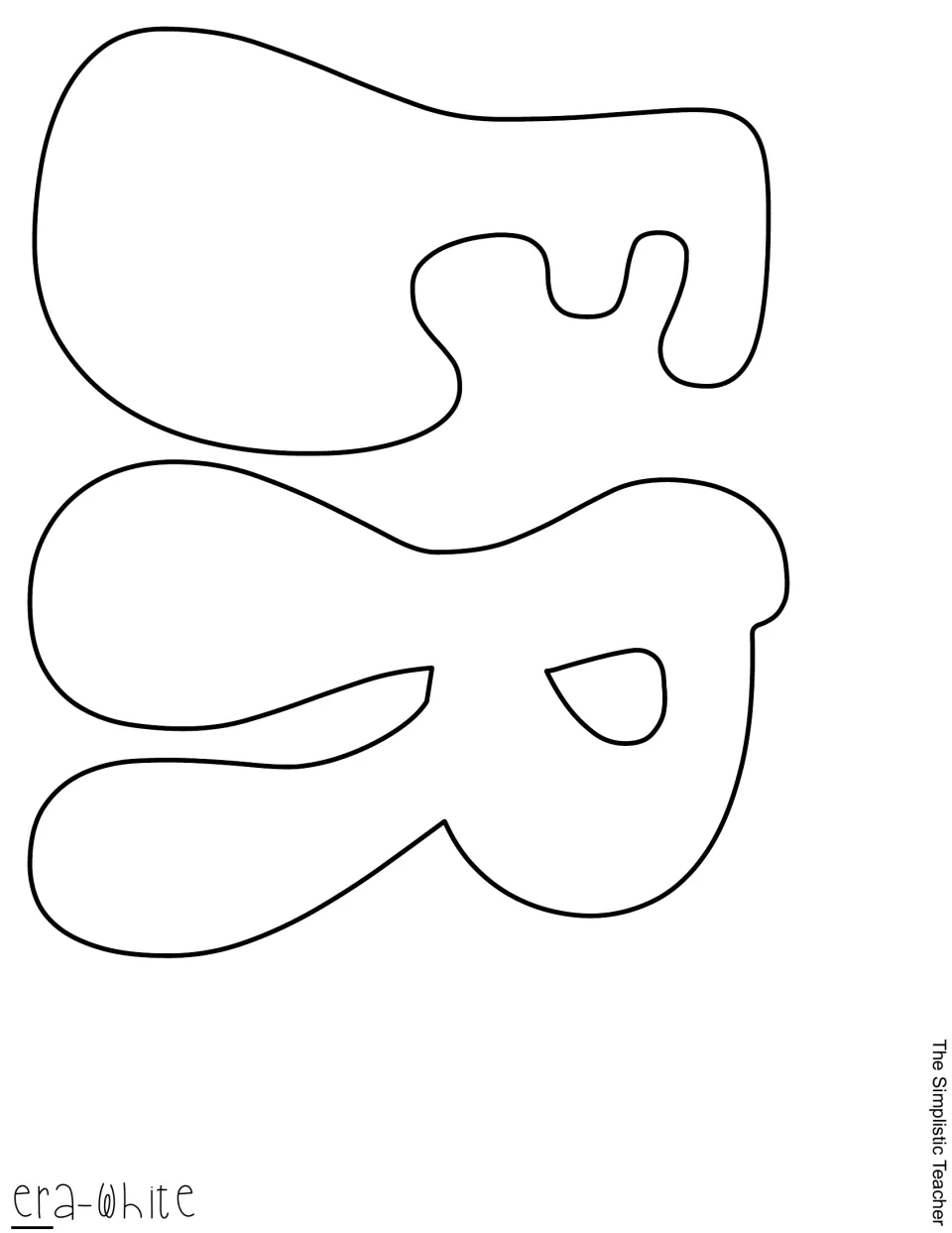 Cut-out letters E and R begin “Era” in the testing bulletin board phrase, with white specified as their color