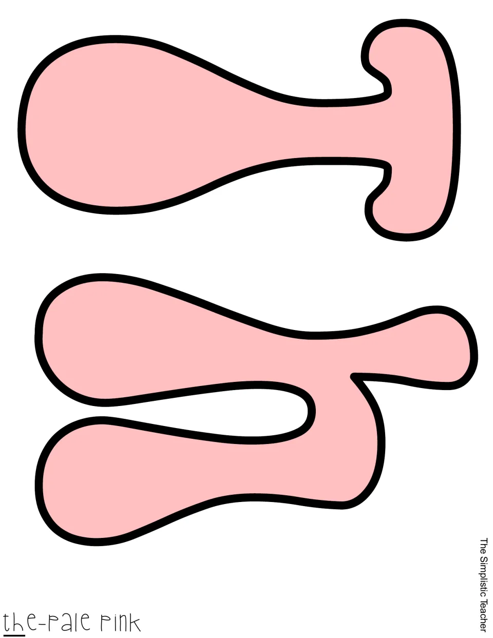Pale pink T and h cut-out letters for “The” in the Christmas door or bulletin board display title