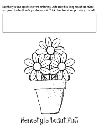 Growing in Honesty – Reflection Worksheet – preview 1