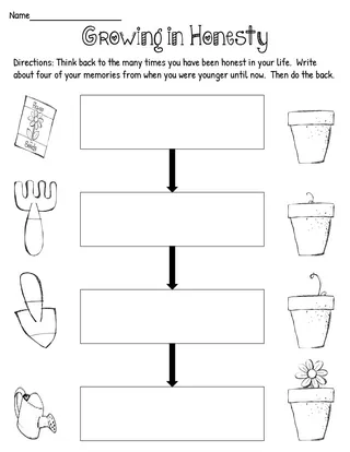 Growing in Honesty – Reflection Worksheet – preview 2