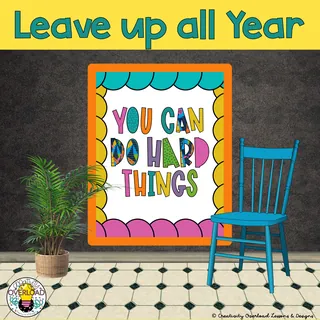 Growth Mindset Bulletin Board or Door Décor | You Can Do Hard Things – preview 1