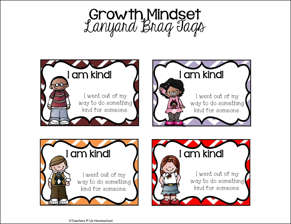 Kindness badges: four I am kind! tags for a student who went out of their way to do something kind for someone else