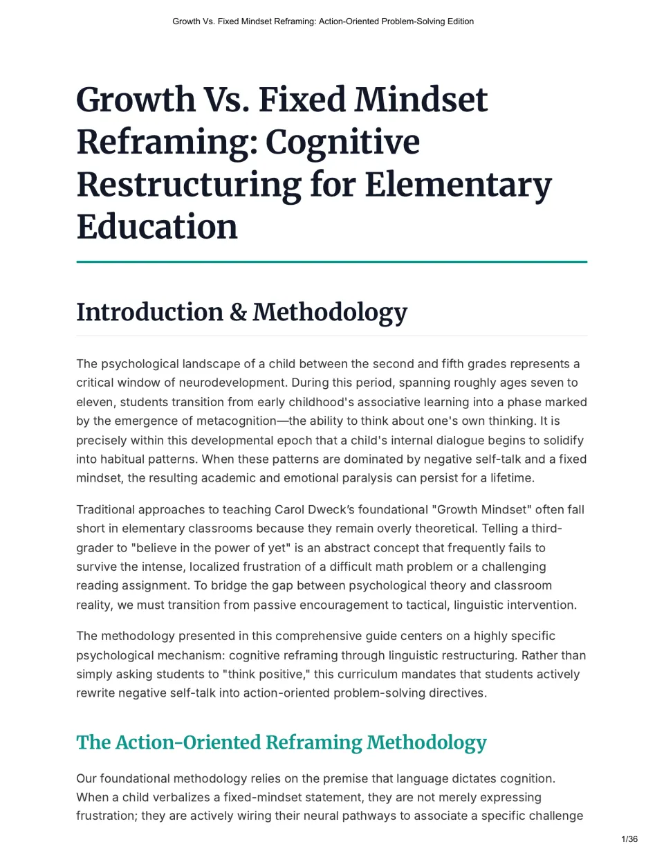 Introduction and methodology: why growth mindset talk falls short and how students rewrite negative self-talk into actions