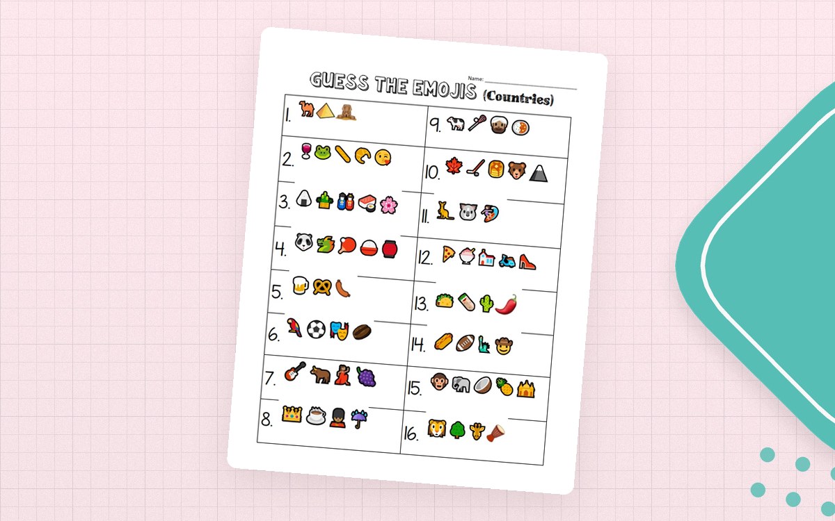 Guess the Emoji – Countries Activity preview